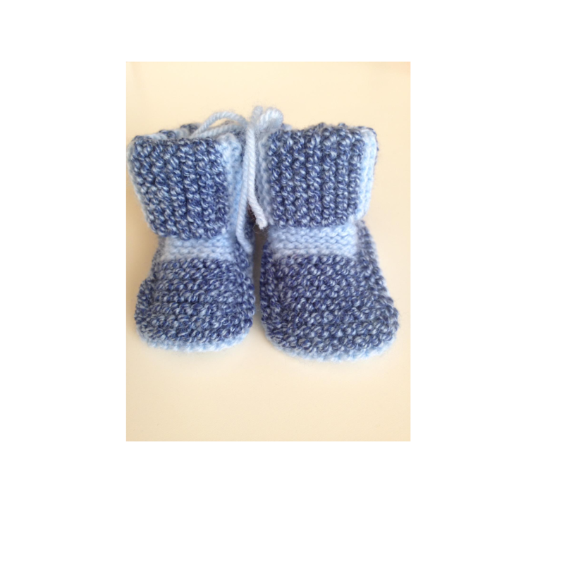 slofjes blauw gemêleerd en lichtblauw